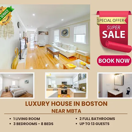 Apartment Modern 3Br & 3Ba Boston Apt - Patio, Bathtub, Walk To Red Line 82 Boston