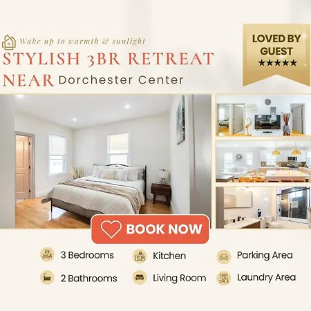 Modern 3Br & 3Ba Boston Apt - Patio, Bathtub, Walk To Red Line 82 Apartment Boston