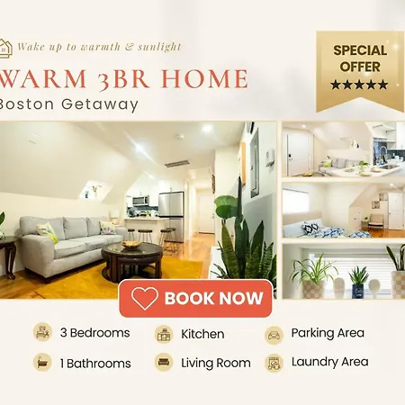 Breezy 3Br Boston Apt - Bathtub, Parking, Tv, Walk To Train 803 Boston