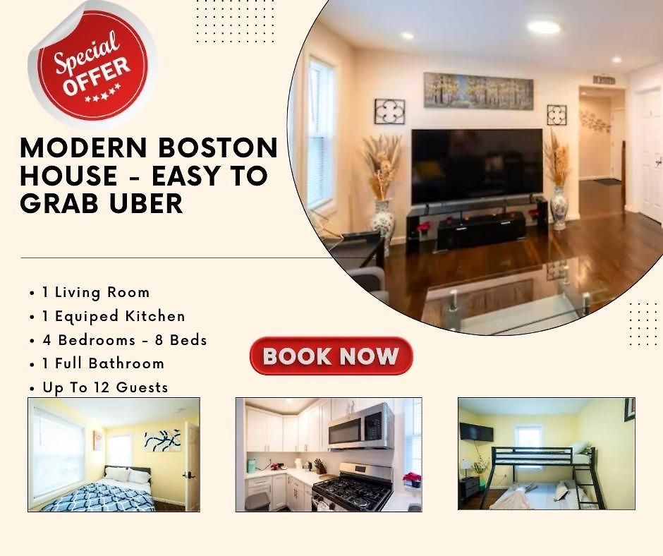 Stylish 4br Boston, Pet-friendly Near Savin Hill, I-93 & Red Line 30-1 Boston