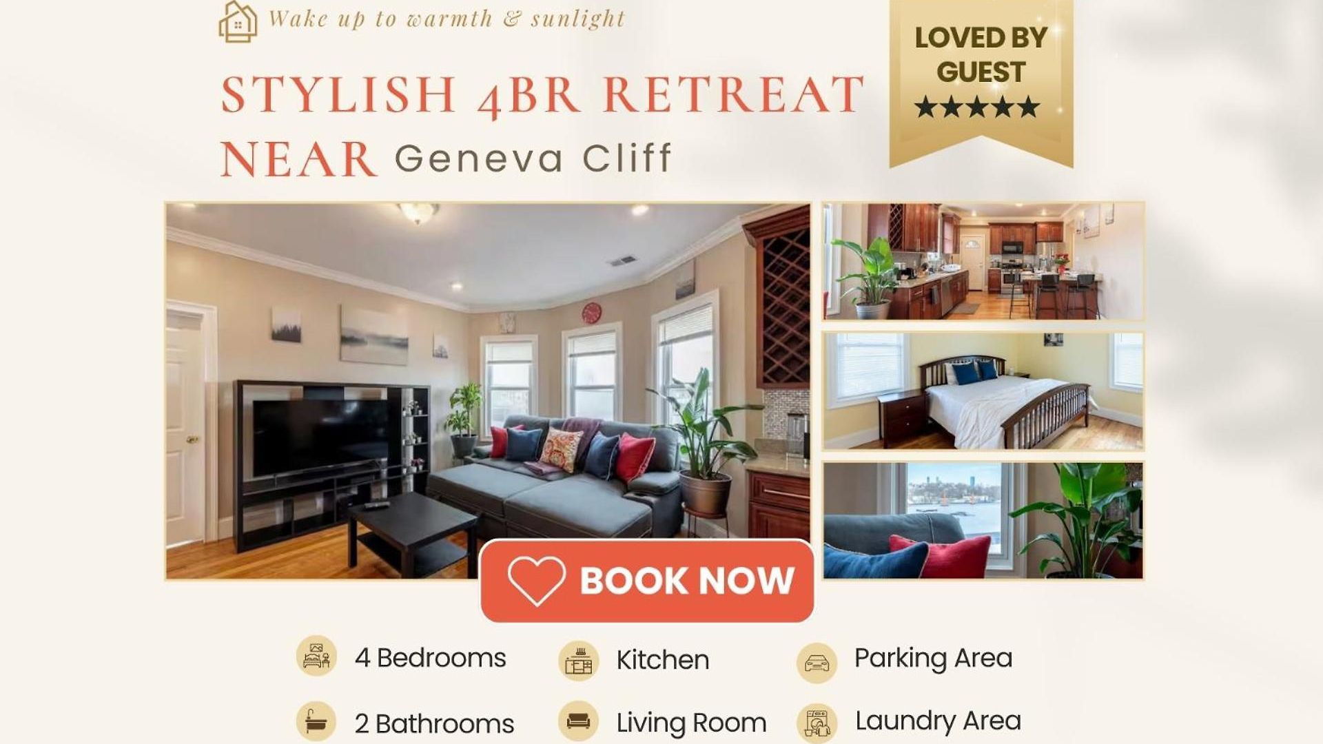 Apartment Vibrant 4br - Balcony, Bathtub, Tv Near I-95 & Pet Friendly 903 Boston