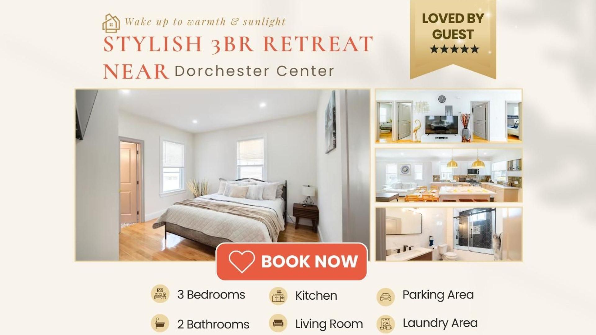 Modern 3br & 3ba - Patio, Bathtub, Walk To Red Line 82 Apartment Boston