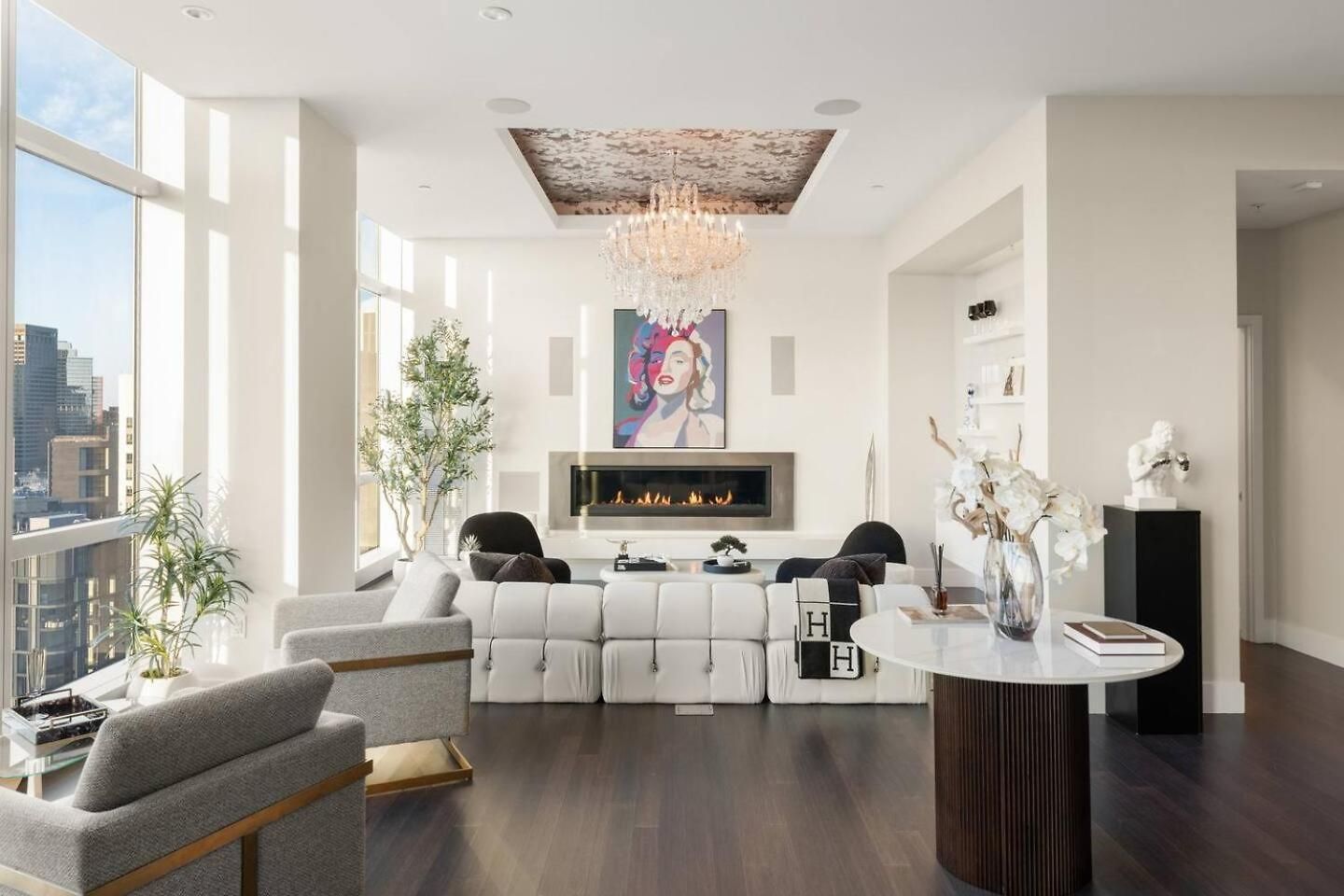 Penthouse Residences Living Modern Apartment Boston