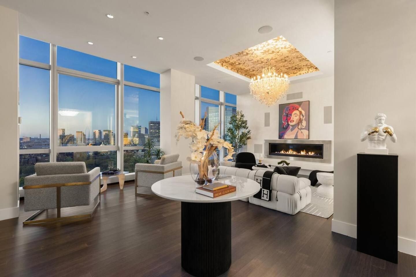 Penthouse Residences Living Modern Boston