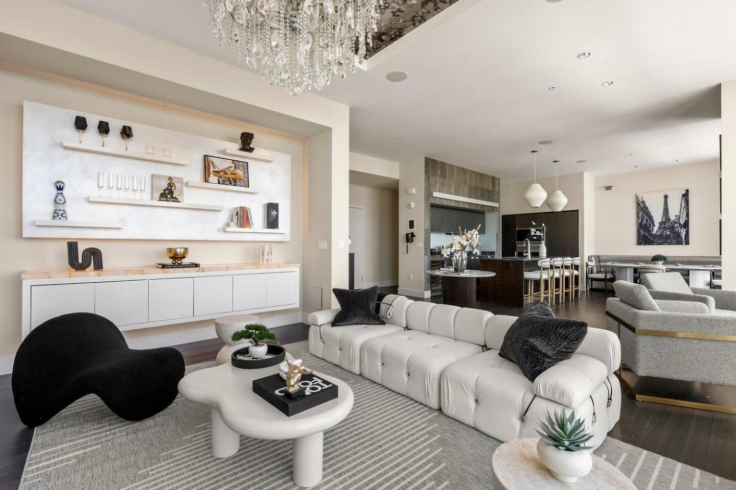 Penthouse Residences Living Modern Apartment Boston