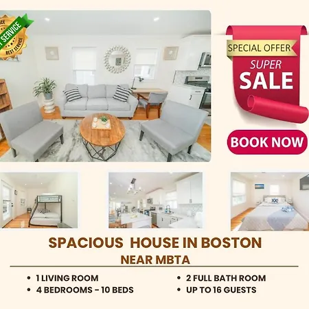 Bright & Spacious 4Br & 2Ba Boston Apt - Bathtub, Free Parking Near Red Line 802 Apartment