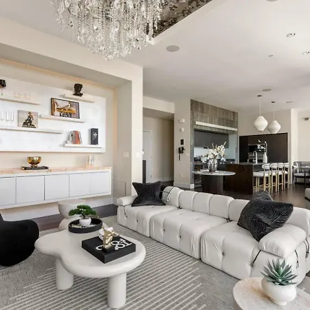 Penthouse Residences Living Modern Apartment Boston