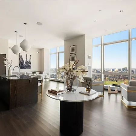 Penthouse Residences Living Modern Apartment Boston