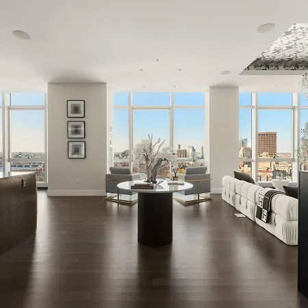 Penthouse Residences Living Modern Apartment Boston