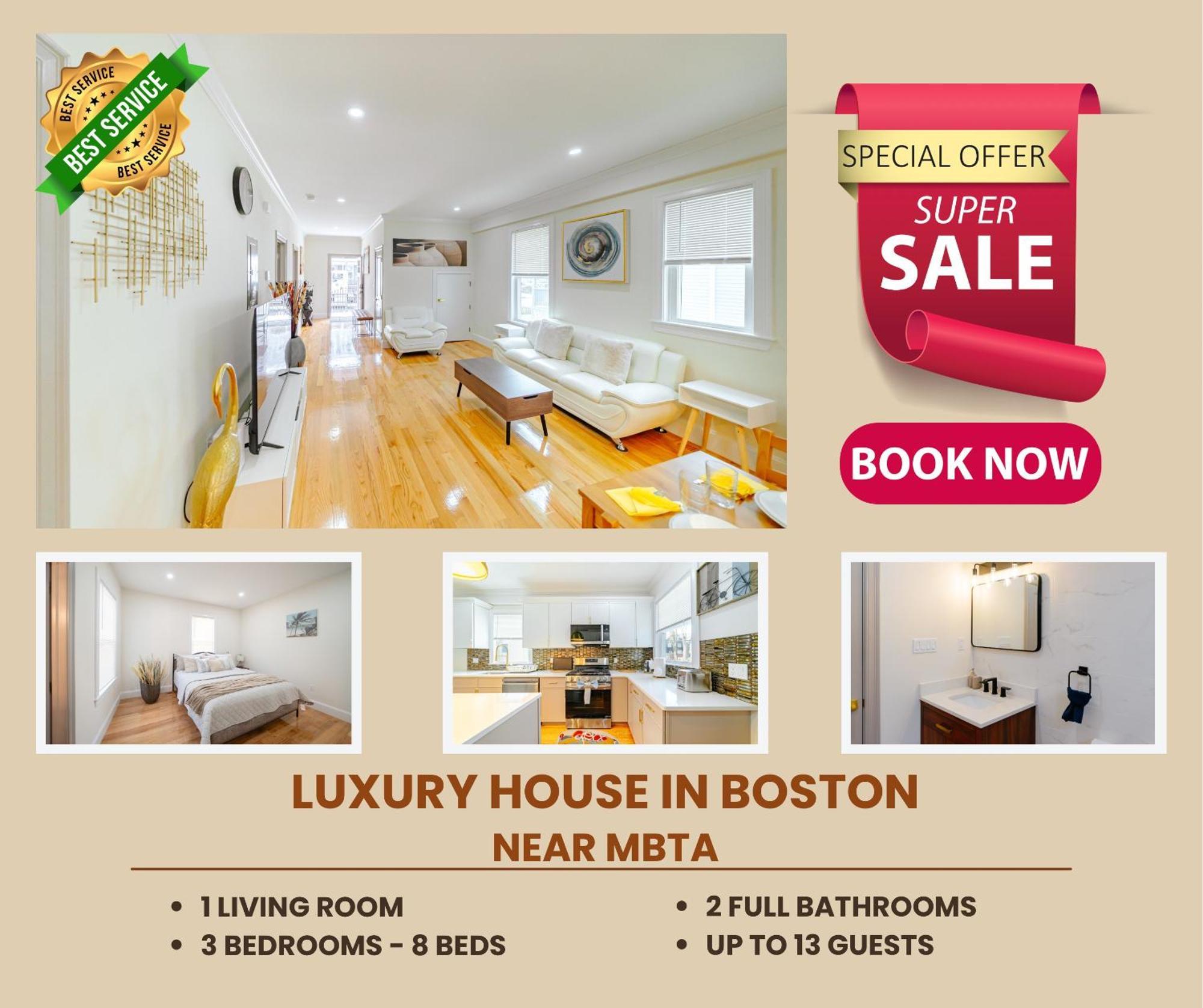 Appartement 82 - 3br - Stylish Near Mbta Boston