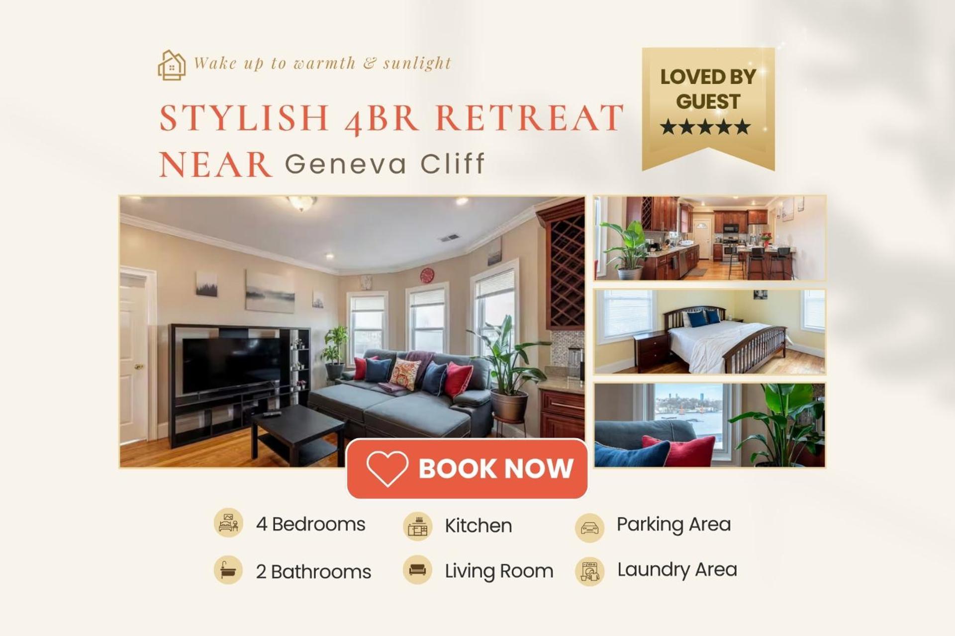 Apartment 90 - 4Br Dorchester - Cozy Apt Near Marina Bay & Parks Boston