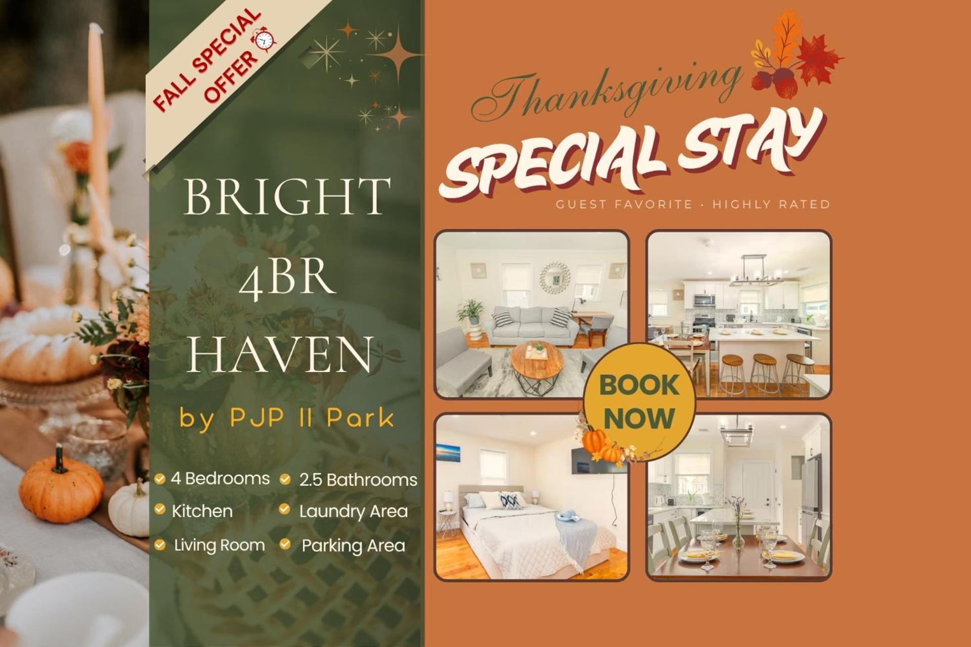 Apartment 80-2 4br - Bright Family Near Pjp Ii Park Boston