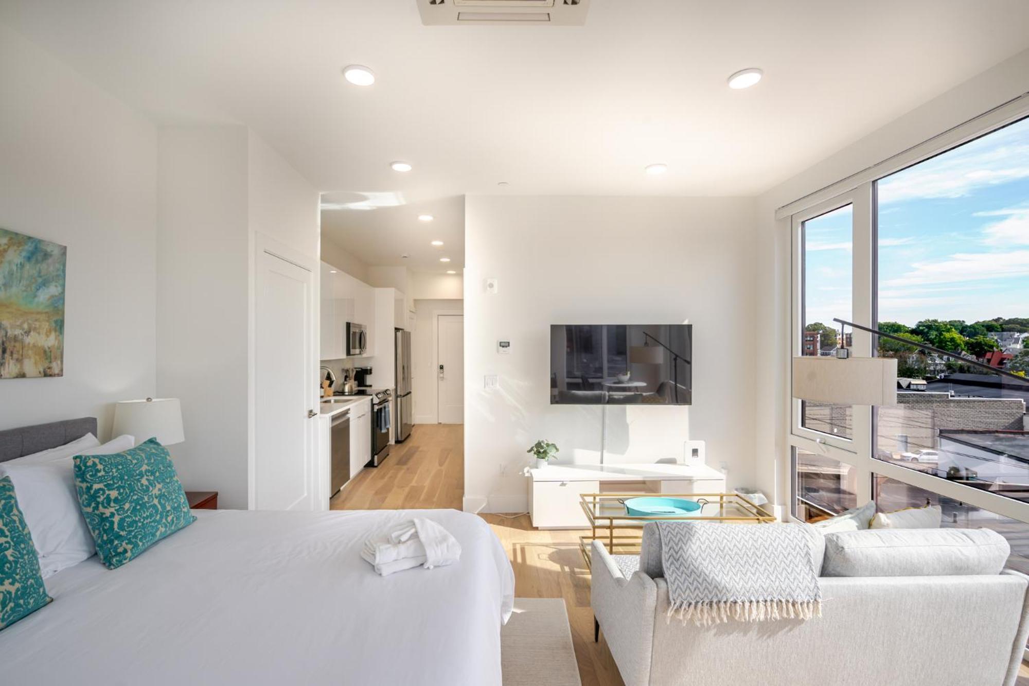 Apartment Landing Luxury Studio, Roof Deck, Near Mbta