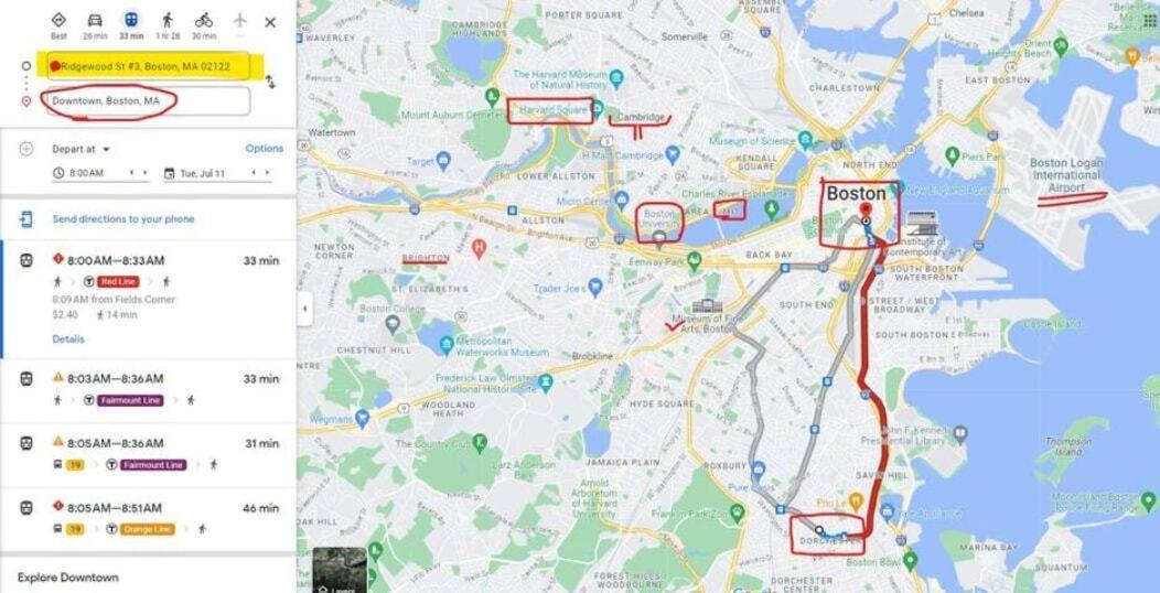 In Fields Corner Area Boston